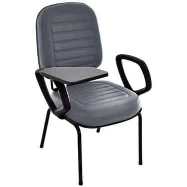 Imagem de Cadeira Escolar Universitária para Escolas e Faculdades Gomada Linha Blenda Cinza