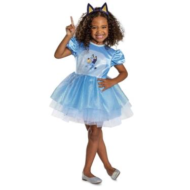 Imagem de Disguise Fantasia de vestido azul para crianças, fantasia infantil clássica azul oficial, tamanho (3-4T)