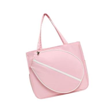 Imagem de Colaxi Bolsas de tênis espaçosas, alça de ombro, bolsa de ombro para badminton, bolsas de pickleball para badminton, Rosa