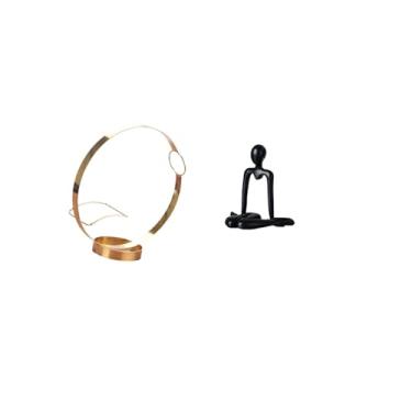 Imagem de Fenteer Suporte para Garrafas de Vinho de Ferro, Escultura Abstrata, Estatueta Decorativa, Organizador de Metal para Vinho, Enfeite de Mesa, Estátua, Armazena