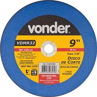 Imagem de Disco de Corte 230 x 3 x 22,23mm G24 para Metais Não Ferrosos-VONDER-1228032900