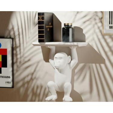 Imagem de Prateleira Macaquinho de Parede – Suporte Decorativo para Sala e Quarto (Laranja)