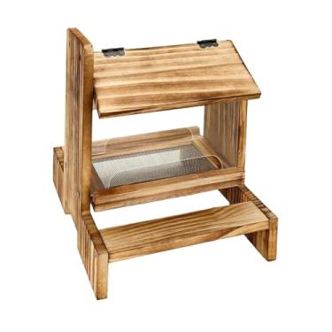 Imagem de FashionCha Alimentador de Esquilos de Madeira para áreas Externas, Dispensador de Comida para Animais de Estimação para Jardim, Quintal, Cerca, Pátio