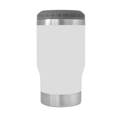 Imagem de Copo Térmico Porta Long Neck e Lata Inox 2 em 1 com Isolamento a Vácuo 420ml Parede Dupla (Branco)