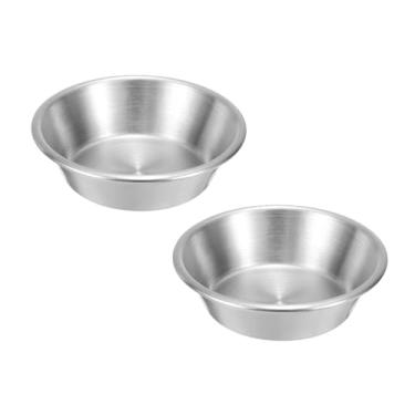 Imagem de Pratos de molho de aço inoxidável, 2 peças de pratos redondos de tempero para temperos, aperitivos, sobremesas, acompanhamentos, prata