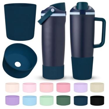 Imagem de Limotex 2 peças de botas protetoras curtas e altas de silicone compatíveis com Owala 850 g e 1,134 g FreeSip Sway garrafas e copos - antiderrapantes, resistentes a arranhões, adequadas para atividades