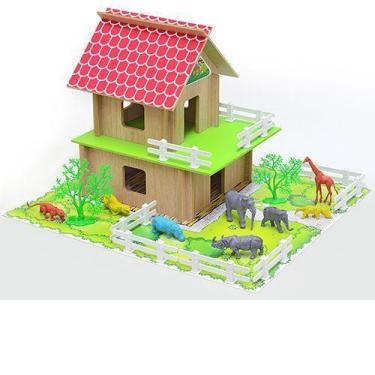 Imagem de Super Cabana Da Floresta Em Mdf Com Animais Junges 31 Peças