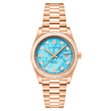 Imagem de DUXOT Relógio masculino Serenata 40 mm automático edição limitada turquesa com pulseira de aço inoxidável sólido DX-2058-GG