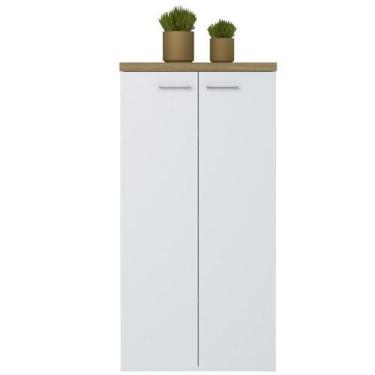 Imagem de Armario Multiuso Tampo Tamburato 70cm Tok Olmo Branco Arty Olmo Branco