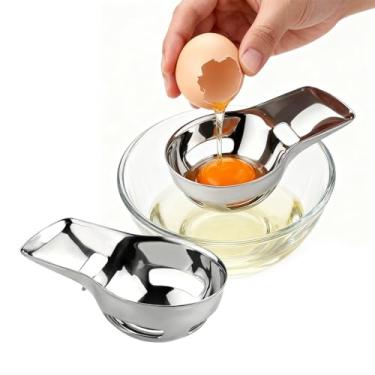 Imagem de Roucerlin 2 peças divisórias separadoras de gema de ovo de aço inoxidável, separador pequeno para ovos crus, biscoito de cozinha, utensílio de cozimento, removedor de filtro, peneiramento