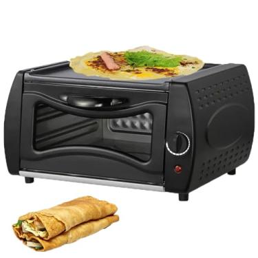 Imagem de MáQuina De Panquecas Multifuncional Pequena E Forno De Mesa 2 Em 1, 2100 W Pode Assar Ou Fritar, Com Bandeja De Assar E Grelha, Com Uma Frigideira Superior Para PãO, Panquecas