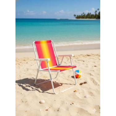 Imagem de Cadeira de Praia Piscina Sortida Alta De Aço 110Kg Verão Mor