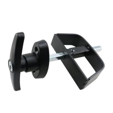 Imagem de TAODAN Trava de aço para jardim ao ar livre com chave e parafuso de 10 cm com chave e parafuso, adequado para cobertura de caminhão de celeiro, trailer, portão de garagem