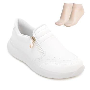 Imagem de Tênis Slip On Mississipi B e Meia MS25-MF603, Branco, 36