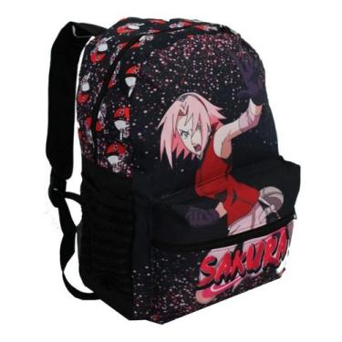 Imagem de Mochila Sakura Naruto Infantil Juvenil Escolar Costas Aula - Outras Ma
