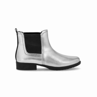 Imagem de Bota Chelsea Leci Salto Baixo Prata - PICCADILLY, 35