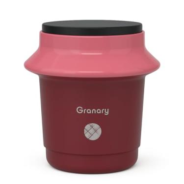 Imagem de Marmita De Plástico Com Colher Dobrável Pote De Armazenamento Recipiente De Cozinha (Rosa)