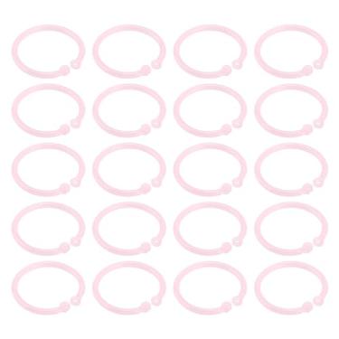 Imagem de Acouto 20 Anéis de Folhas Soltas de Plástico Transparente para Uso Escolar de Escritório, Flexíveis e Organizadores de Documentos Em Verde (Rosa Transparente)