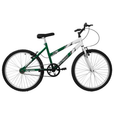 Imagem de Bicicleta de Passeio Ultra Bikes Esporte Bicolor Aro 24 Reforçada Freio V-Brake Sem Marcha Verde/Branco