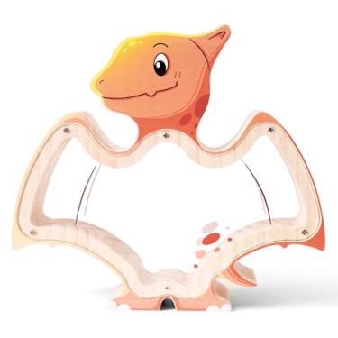 Imagem de SECOGM Cofrinho de madeira para crianças - Cofre de moedas inquebrável com adesivos DIY - Presente criativo para aniversários, Natal, decoração de casa (grande)