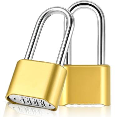 Imagem de Lockwise Cadeado de combinação resistente de 4 dígitos, cadeado de combinação à prova de intempéries para armário de academia ao ar livre, defina seu próprio combo de bloqueio, fechaduras de portão