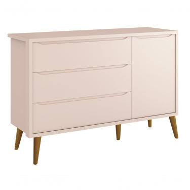 Imagem de Cômoda Sapateira Théo New Rosa Fosco Com Madeira - Reller