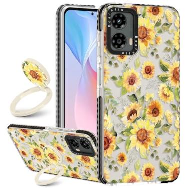 Imagem de Boaretiu Capa fofa Kawaii para Motorola Moto G 5G 2024 com suporte - Moda legal rotação de 360° suporte de anel suporte design para mulheres meninas meninos adolescentes meninas capa para Moto G 5G,