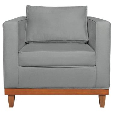 Imagem de Kit Sofa 3 Lugares E 2 Poltronas Europa 180 Cm Bouclé Cinza