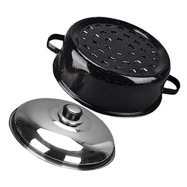 Imagem de Multi-Function Sweet Potato Roasting Pot Lid Nonstick Kitchen Roaster for Corn Chestnuts and Chicken Sturdy Iron Cooking Accessory for Household Use