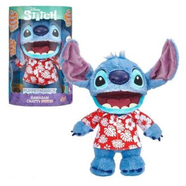 Imagem de Pelúcia Stitch Havaiano Interativo 30cm com Sons Lilo e Stitch Origina