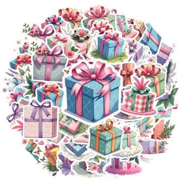 Imagem de 50 peças de presente de celebração fita laço papelaria adesivos engraçados festivos para mala, geladeira, telefone, bagagem, laptop, guitarra, carro, adesivo, brinquedos, caderno, bagagem, copo de