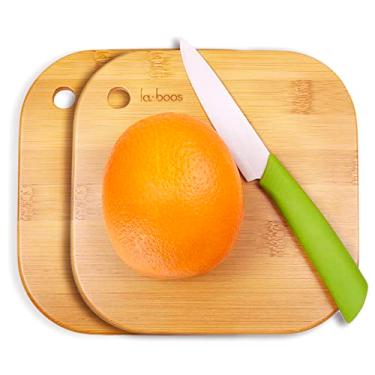 Imagem de Home Mini tábua de corte de frutas pequenas tábua de madeira de bambu maciça para dormitório infantil Conjunto de 2