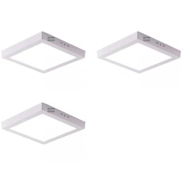 Imagem de KIT 3 Plafon sobrepor quadr. 30X30cm 24W 6500k Frio LUMANTI