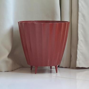 Imagem de Vaso de Plantas e Flores Grande Bojo Cacau com Pé Injetado 30x35 Liso Polido Luxo (Chocolate)