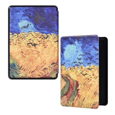 Imagem de Akacy Capa com função auto despertar/hibernar/à prova d'água para Kindle (10ª geração, modelo: J9G29R, lançado em 2019) capa com padrão pintado de 15 cm (3)