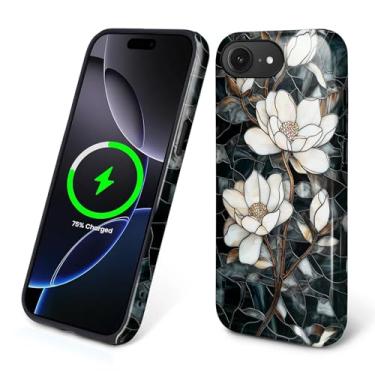 Imagem de Flivro Capa magnética para iPhone 16e, compatível com Magsafe, capa rígida de PC e amortecedor interno de silicone, capa de corpo inteiro antiarranhões, design fino à prova de choque - Magnólia