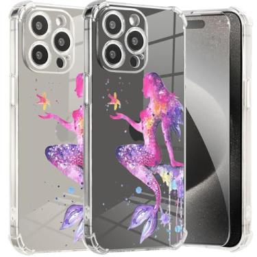 Imagem de Roemary Capa sereia para iPhone 17 Pro com design de sereia do mar, padrão roxo com protetor de tela [Buffertech impacto de queda de 2 metros] Capa protetora de TPU macio para iPhone 17 Pro 6,3