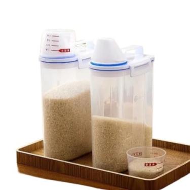 Imagem de Pote Hermético 2L Com Medidor Organizador De Alimentos Mantimentos Arroz(2 Unidades)