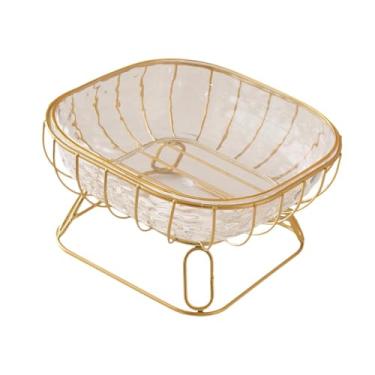 Imagem de Generic Cesto de frutas em arame metálico, suporte para legumes, bandeja decorativa, cesto para pão, porta-frutas para pão, de cozinha doméstica, L