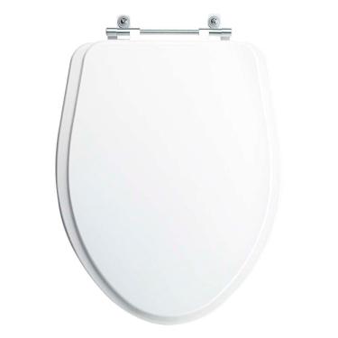 Imagem de Assento Sanitário Tampa De Vaso Branco Mdf Laqueado Absolute Para Bacia Ideal Standard