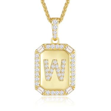 Imagem de Peeshow Colares femininos com inicial de ouro 18 quilates, colar de corrente com pingente de letra delicada, joias femininas de ouro, presentes para mulheres, esposa, mãe, filhas, aniversário