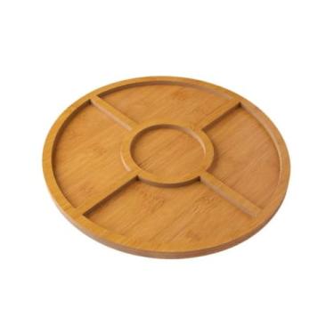 Imagem de Kit Petisqueira - Opções: Apenas Tábua, Tábua+Garfos ou Completo (c/Ramequim) - Bandeja Bambu 29cm(Gamela Redonda 29cm)