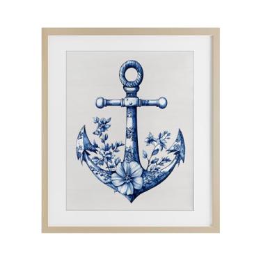 Imagem de Stupell Industries Toile Impressão emoldurada de bétula de âncora estampada sob vidro, design por Lettered and Lined, 16 x 13