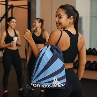 Imagem de Mochila-bolsa natação-praia-academia multiuso striped cor:marinho - AU