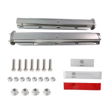 Imagem de FUTAIHE Conjunto de suporte de aba de lama com mola reta, espaçamento de parafuso de 3,5 cm, comprimento de 76 cm, ajuste com fitas refletivas de alumínio para semi caminhões, 2 peças