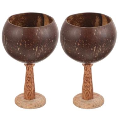 Imagem de 2PCS Coconut Cup, Hawaiian Handmade Polished Goblet for Party, Wine Mugs Coconut Cocktail Cup for Banquet Whisky Barware Mug