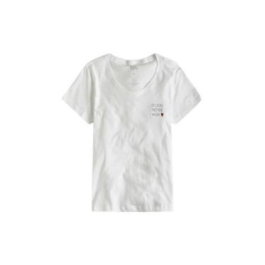 Imagem de Camiseta Fem Bordado Eu Sou Metade Amor Reserva, Branco, PP