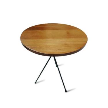 Imagem de Mesa Lateral De Apoio Redonda Com Tampo Em Pinus 38Cm - Embaraço