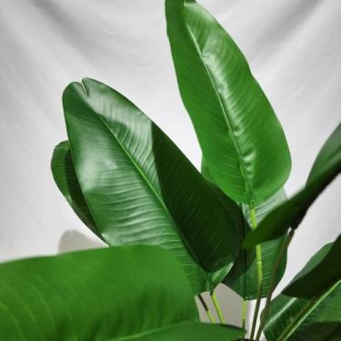 Imagem de Planta Artificial Costela de Adão Alocasia 60cm com 18 Folhas – Folhagem Grande Decorativa para Sala, Escritório e Planta de Chão(folha de bananeira - 12 folhas)