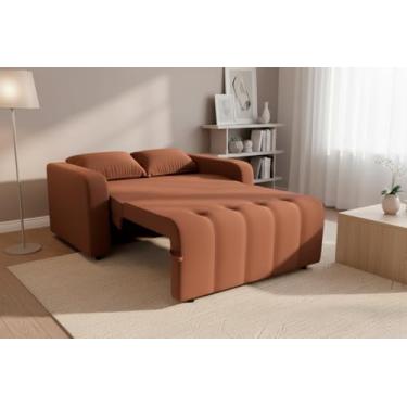 Imagem de Sofa Cama Amora New 3 Lugares Suede Veludo Sofisticado (Terracota)